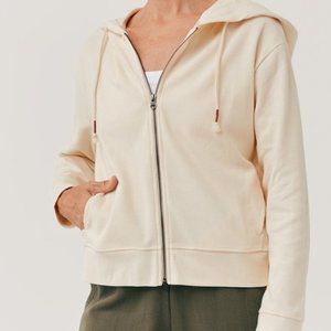 Pact Buttercream Waffle Hoodie Metal Zipper Organic L